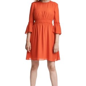 NWT H&M Short chiffon dress coral size 6